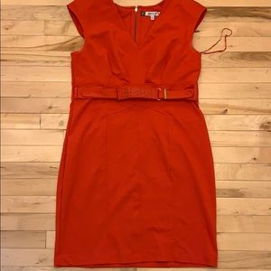 Jennifer Lopez Orange Midi Dress Size 16